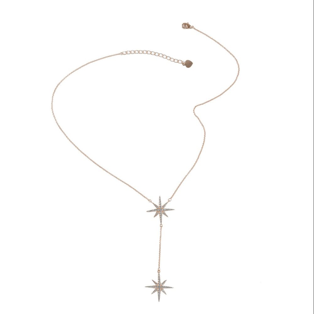 Drop Star Necklace in Rose Tone!